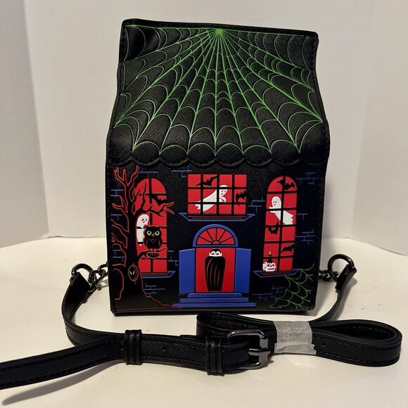 Mad Engine Haunted House Halloween Purse Fine by Me Ghost Spider Web - Picture 1 of 8